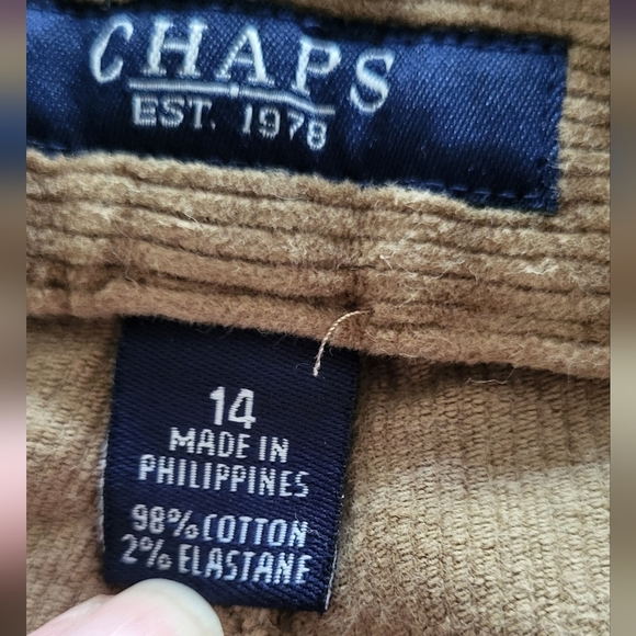 Chaps 5 Pocket Corduroy Pant Bundle Burgundy & Tan - Picture 5 of 8